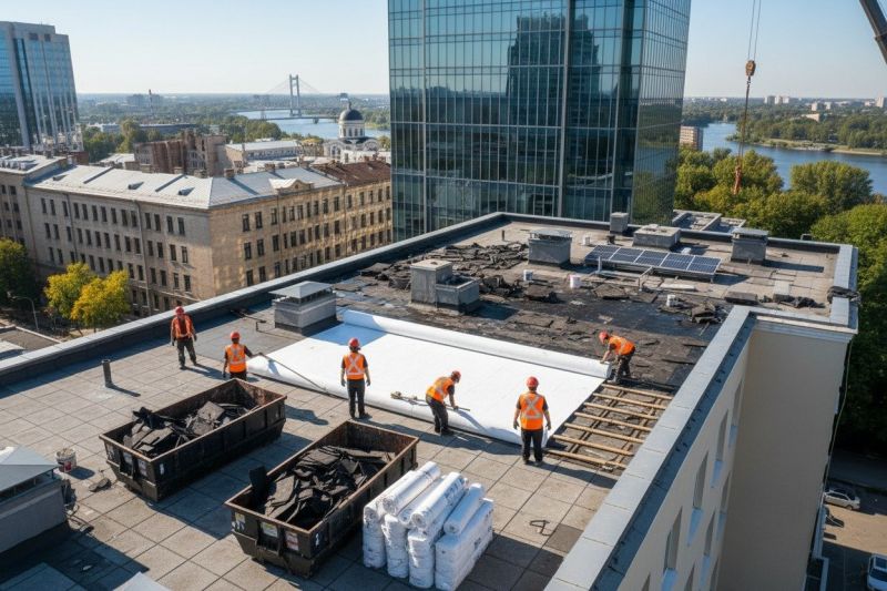 Flat Roof Replacement in New Canaan, CT
